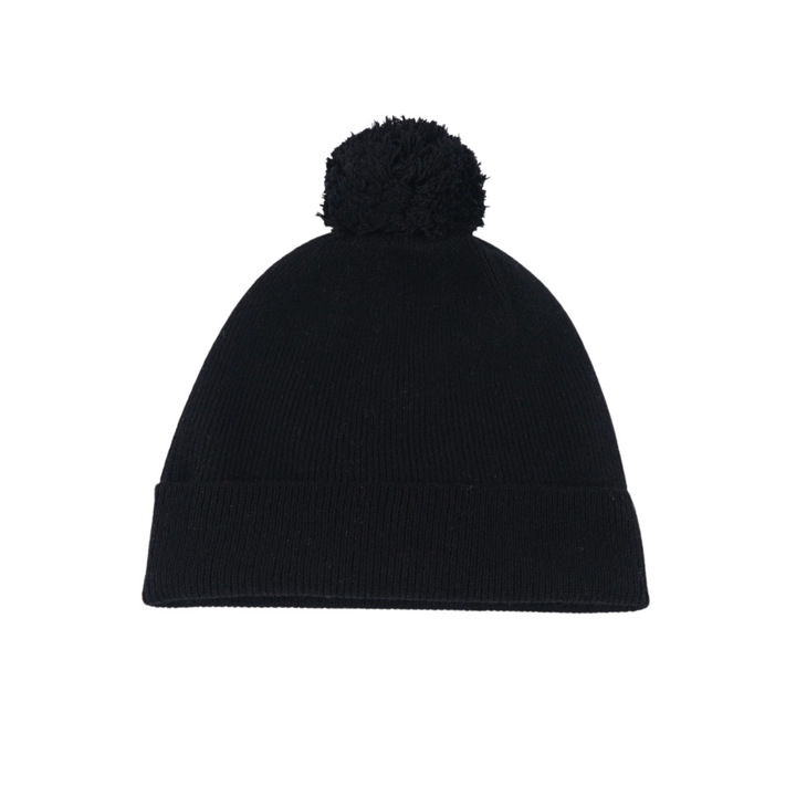 Kids Satin Lined Knit Beanie with Single Pom Pom
