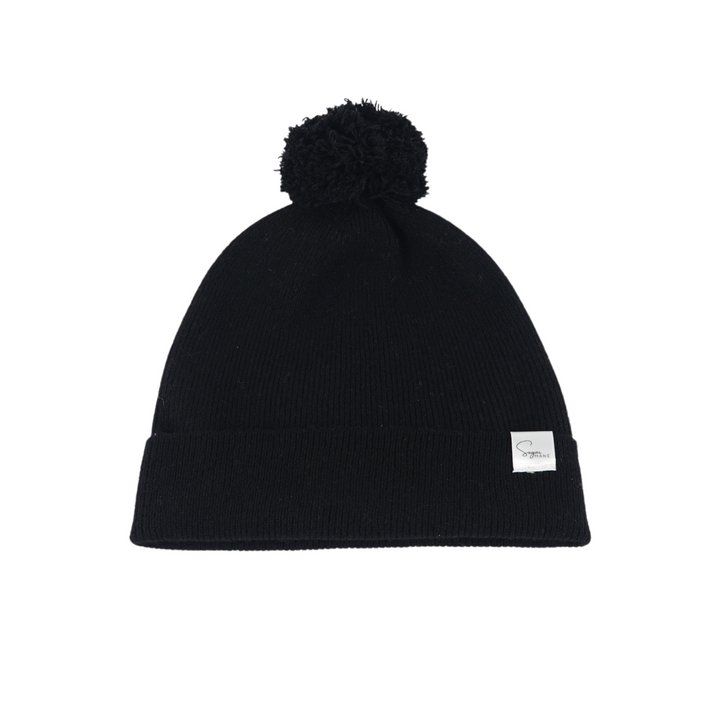 Kids Satin Lined Knit Beanie with Single Pom Pom