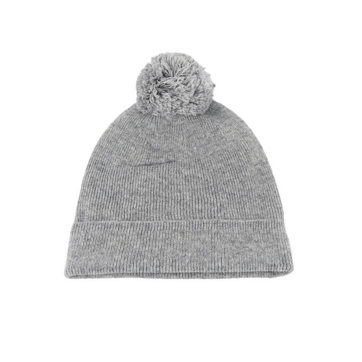 Kids Satin Lined Knit Beanie with Single Pom Pom