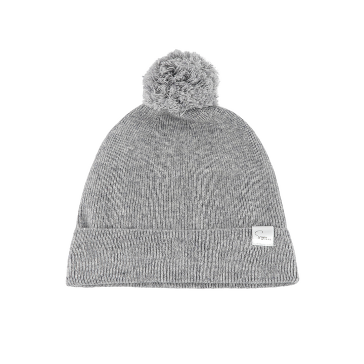 Kids Satin Lined Knit Beanie with Single Pom Pom